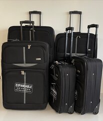 Vidutinis lagaminas Airtex Worldline 521, M, juodas kaina ir informacija | Lagaminai, kelioniniai krepšiai | pigu.lt