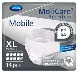 MoliCare Premium Mobile 10XL bikses 14gab. цена и информация | Подгузники, прокладки, одноразовые пеленки для взрослых | pigu.lt