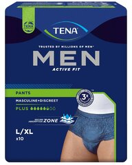 TENA Men Pants Active Fit Plus L blue 10p цена и информация | Подгузники, прокладки, одноразовые пеленки для взрослых | pigu.lt