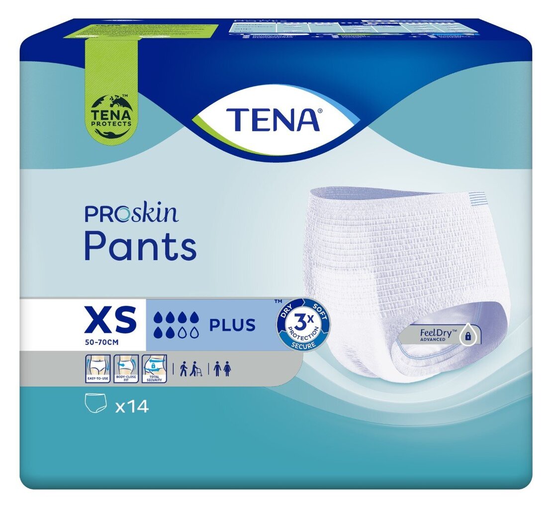 Sauskelnės suaugusiems Tena Pants Plus XS, 14 vnt. kaina ir informacija | Sauskelnės, įklotai, paklotai suaugusiems | pigu.lt