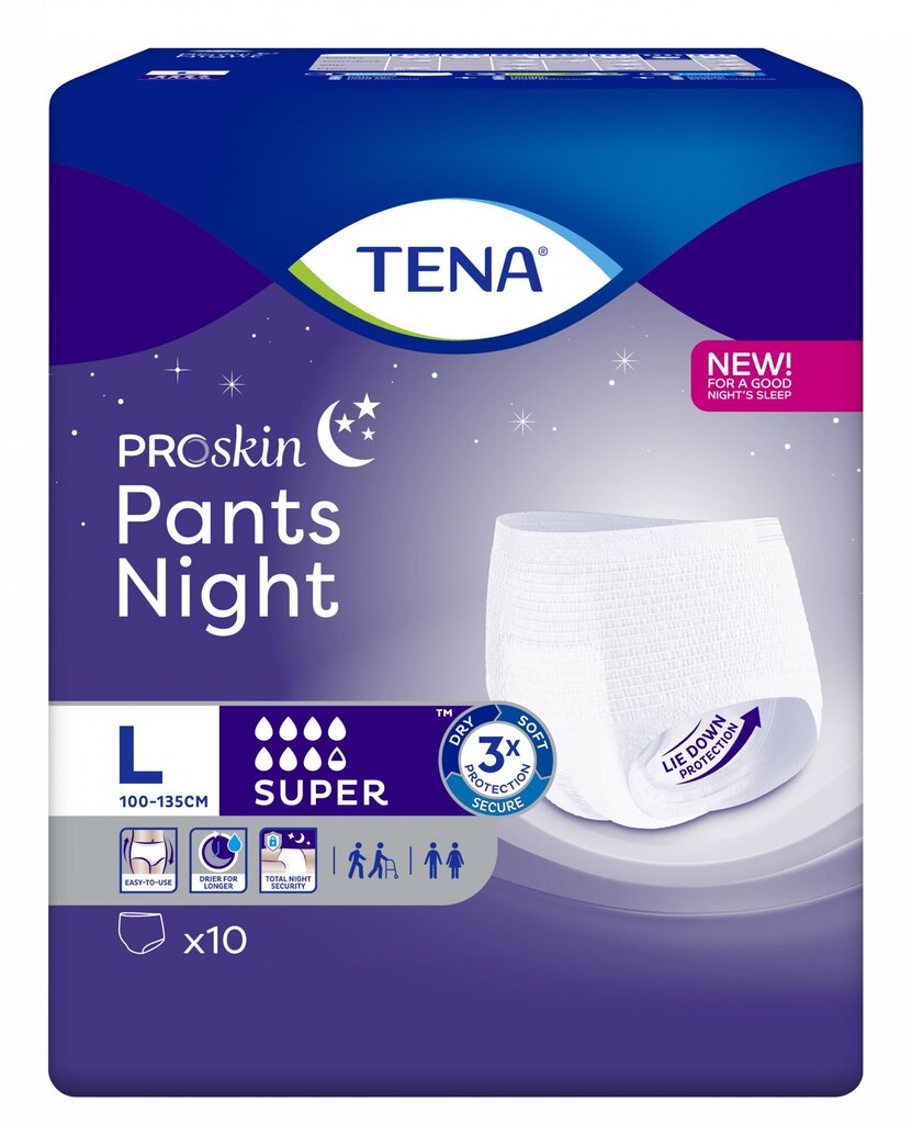 Sauskelnės suaugusiems Tena Pants Night L, 10 vnt. цена и информация | Sauskelnės, įklotai, paklotai suaugusiems | pigu.lt