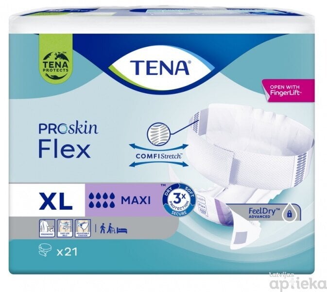 Sauskelnės suaugusiems Tena Flex Maxi XL, 21 vnt. цена и информация | Sauskelnės, įklotai, paklotai suaugusiems | pigu.lt