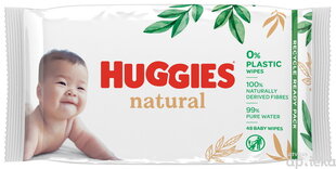 Салфетки влажные Huggies Natural Biodegradable, 48 шт цена и информация | Одноразовые пеленки и влажные салфетки | pigu.lt