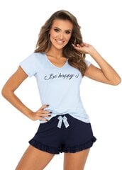 Donna короткая вискозная пижама "Be Happy Light Blue - Dark Blue" цена и информация | Женские пижамы, ночнушки | pigu.lt