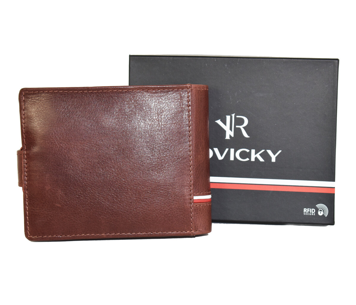 Vyriška natūralios odos piniginė Rovicky, ruda цена и информация | Vyriškos piniginės, kortelių dėklai | pigu.lt