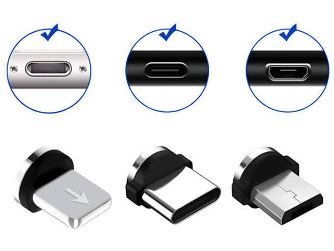 Magnetic USB-C - Micro-USB kaina ir informacija | Laidai telefonams | pigu.lt