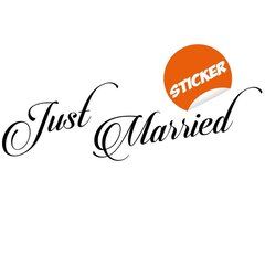 Виниловая наклейка чёрного цвета на машину или стену Just Married Декор интерьера или автомобиля для свадьбы - 100 х 33 см цена и информация | Интерьерные наклейки | pigu.lt