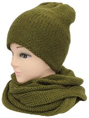 Комплект шапка и шарф, голубовато-зеленый цена и информация | Женские шапки | pigu.lt