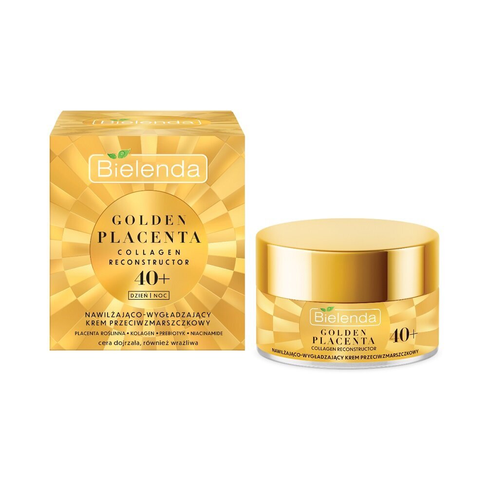 Drėkinantis ir glotninantis kremas brandžiai veido odai Bielenda Golden Placenta 40+ Moisturizing & Smoothing Cream, 50 ml kaina ir informacija | Veido kremai | pigu.lt