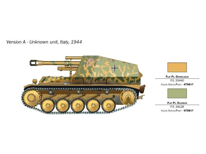 Konstruktorius Italeri Sd.Kfz.124 Wespe 10,5 cm. Leichte Feldhaubitze, 1/72, 7061 kaina ir informacija | Konstruktoriai ir kaladėlės | pigu.lt