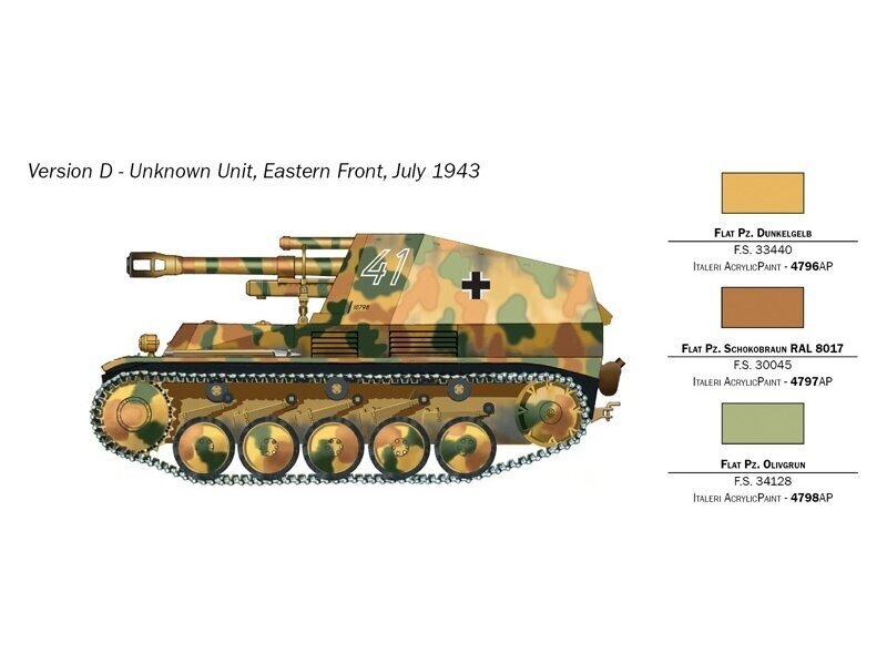 Konstruktorius Italeri Sd.Kfz.124 Wespe 10,5 cm. Leichte Feldhaubitze, 1/72, 7061 kaina ir informacija | Konstruktoriai ir kaladėlės | pigu.lt