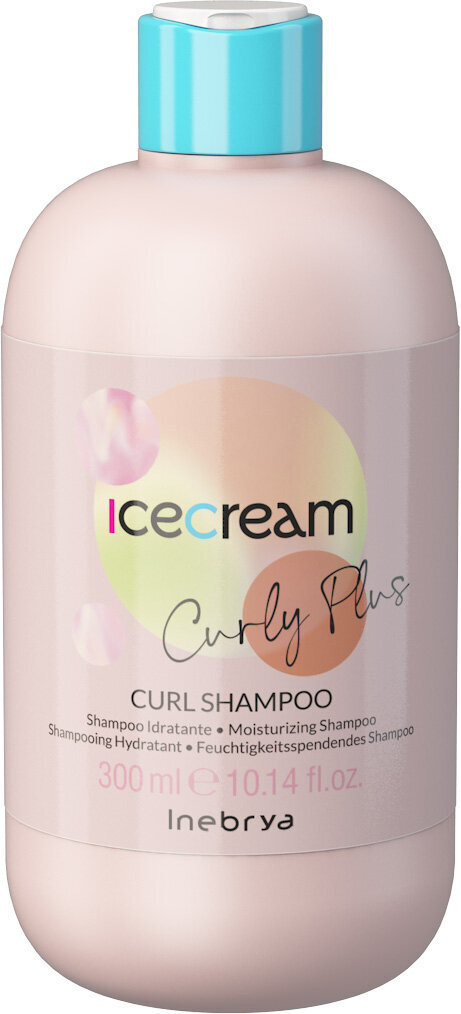 Šampūnas garbanotiems ir banguotiems plaukams Inebrya Ice Cream Curly Plus, 300 ml kaina ir informacija | Šampūnai | pigu.lt