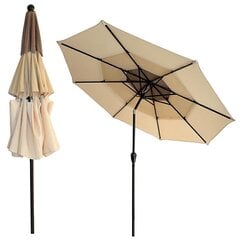 Садовый зонт Carruzzo L43E, бежевый/коричневый цена и информация | Зонты, маркизы, стойки | pigu.lt
