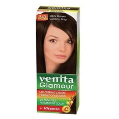 Kreminiai plaukų dažai Venita Glamour 3/0 Dark Brown, 100 ml цена и информация | Краска для волос | pigu.lt