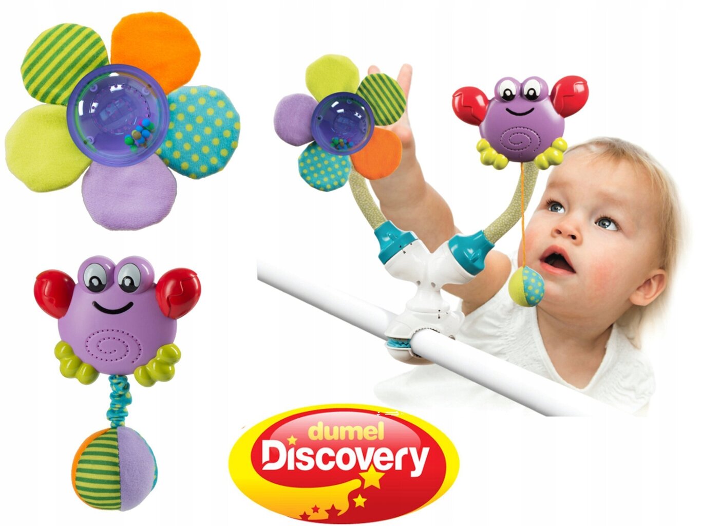 Tvirtinamų barškučių rinkinys Dumel Discovery Klik Klips kaina ir informacija | Žaislai kūdikiams | pigu.lt