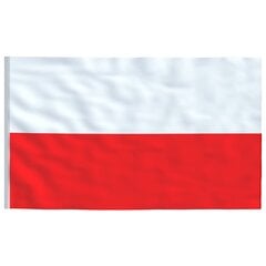 VidaXL Lenkijos vėliava su stiebu, 5,55 m цена и информация | Флаги и аксессуары к ним | pigu.lt