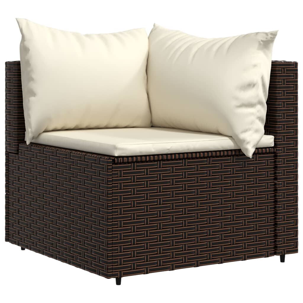 2-jų sodo sofų komplektas vidaXL, rudas kaina ir informacija | Lauko kėdės, foteliai, pufai | pigu.lt