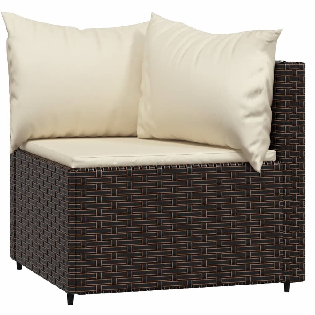 2-jų sodo sofų komplektas vidaXL, rudas kaina ir informacija | Lauko kėdės, foteliai, pufai | pigu.lt