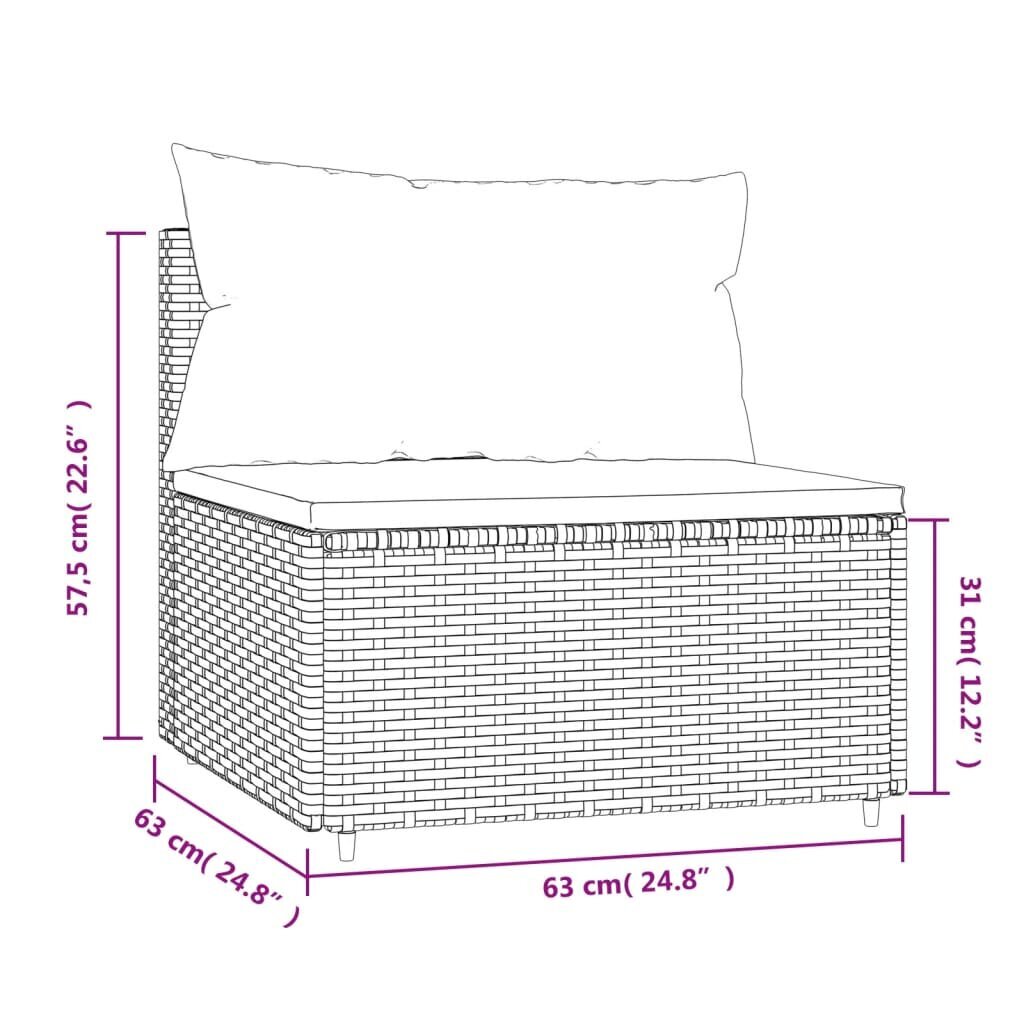 Lauko sofa vidaXL, pilka цена и информация | Lauko kėdės, foteliai, pufai | pigu.lt
