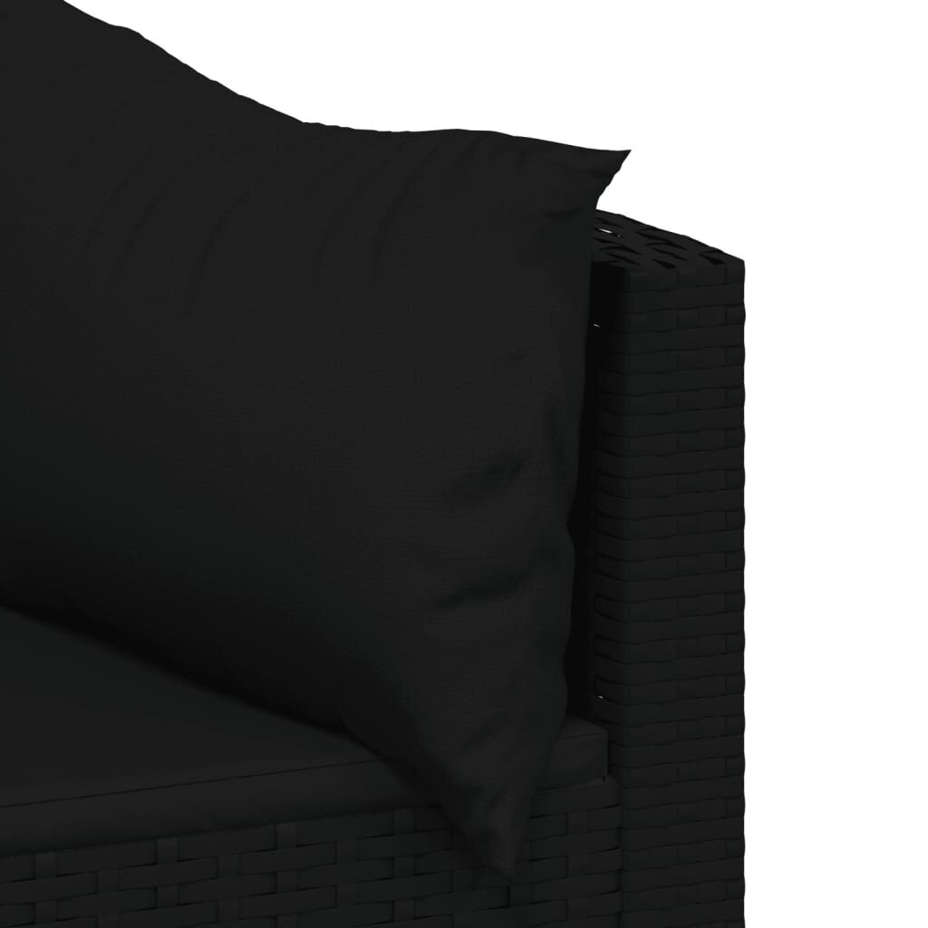 2-jų sodo sofų komplektas vidaXL, juodas kaina ir informacija | Lauko kėdės, foteliai, pufai | pigu.lt