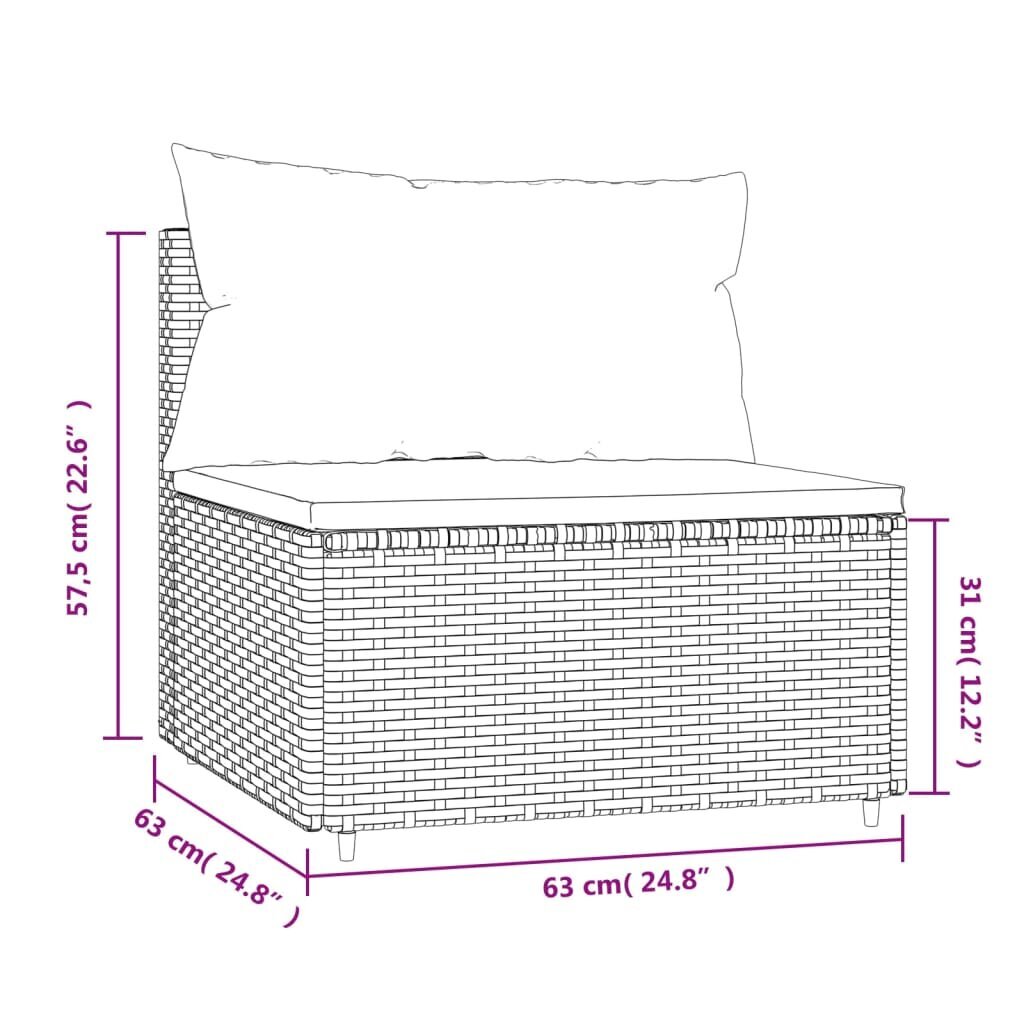 Sodo sofa vidaXL, juoda цена и информация | Lauko kėdės, foteliai, pufai | pigu.lt