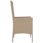 Sodo kėdės su pagalvėlėmis vidaXL, 2 vnt., smėlio spalva kaina ir informacija | Lauko kėdės, foteliai, pufai | pigu.lt
