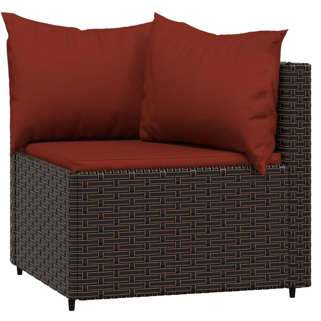 Kampinės sofos dalys vidaXL, rudos kaina ir informacija | Lauko kėdės, foteliai, pufai | pigu.lt