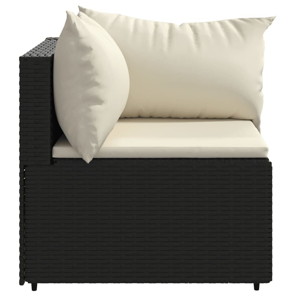 Sodo sofa vidaXL, juoda цена и информация | Lauko kėdės, foteliai, pufai | pigu.lt