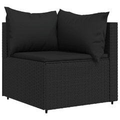 2-jų sodo sofų komplektas vidaXL, juodas kaina ir informacija | Lauko kėdės, foteliai, pufai | pigu.lt