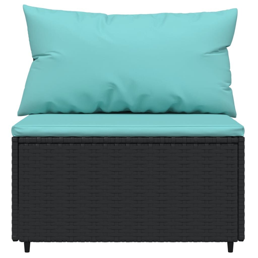 Vidurinės sofos dalys su pagalvėmis vidaXL, juodos kaina ir informacija | Lauko kėdės, foteliai, pufai | pigu.lt