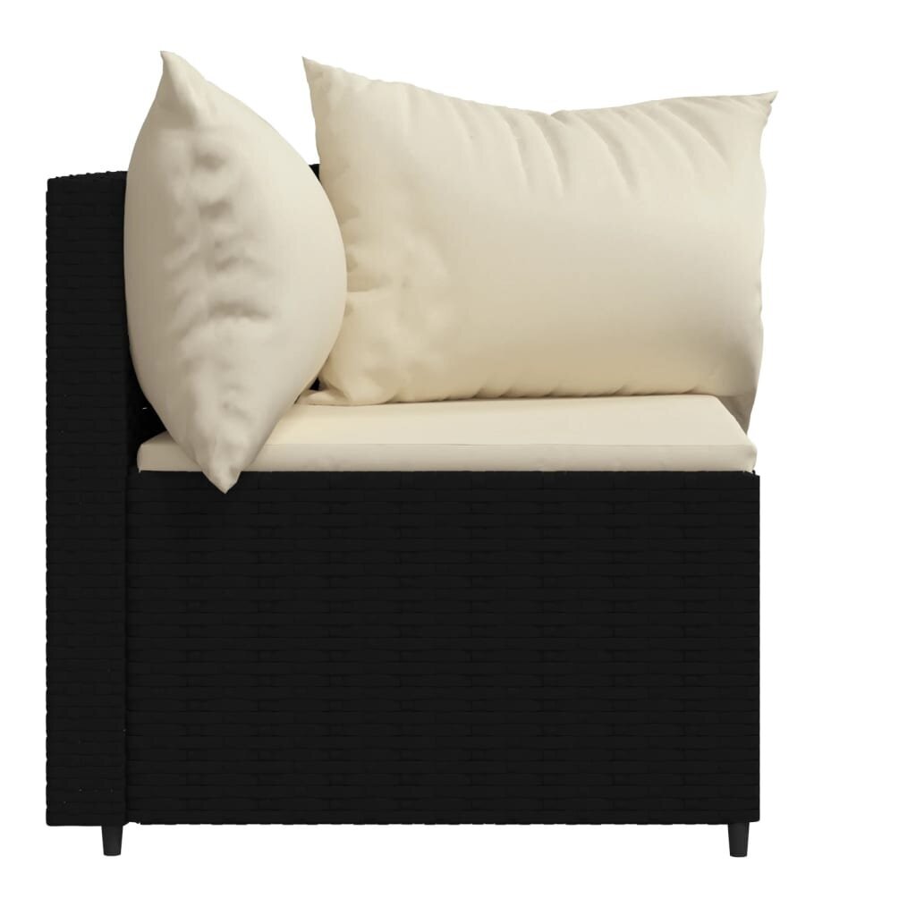 Kampinės sofos vidaXL, juodos kaina ir informacija | Lauko kėdės, foteliai, pufai | pigu.lt