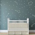 Виниловые наклейки на стену Звёзды и созвездия белого цвета Космический декор интерьера