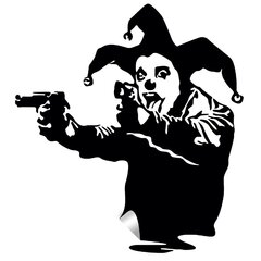 Interjero lipdukas Banksy Joker su ginklu kaina ir informacija | Interjero lipdukai | pigu.lt