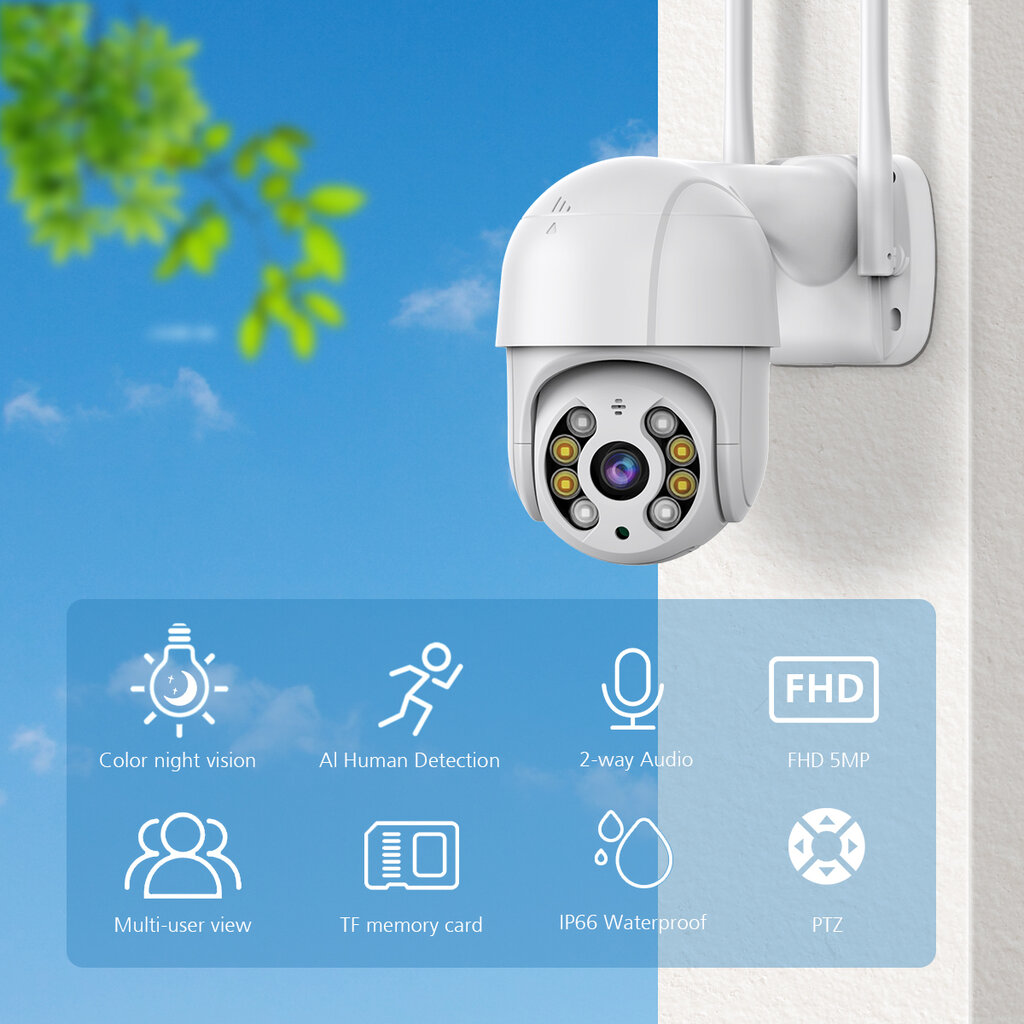 Wifi stebėjimo kamera, 4mp kaina ir informacija | Stebėjimo kameros | pigu.lt