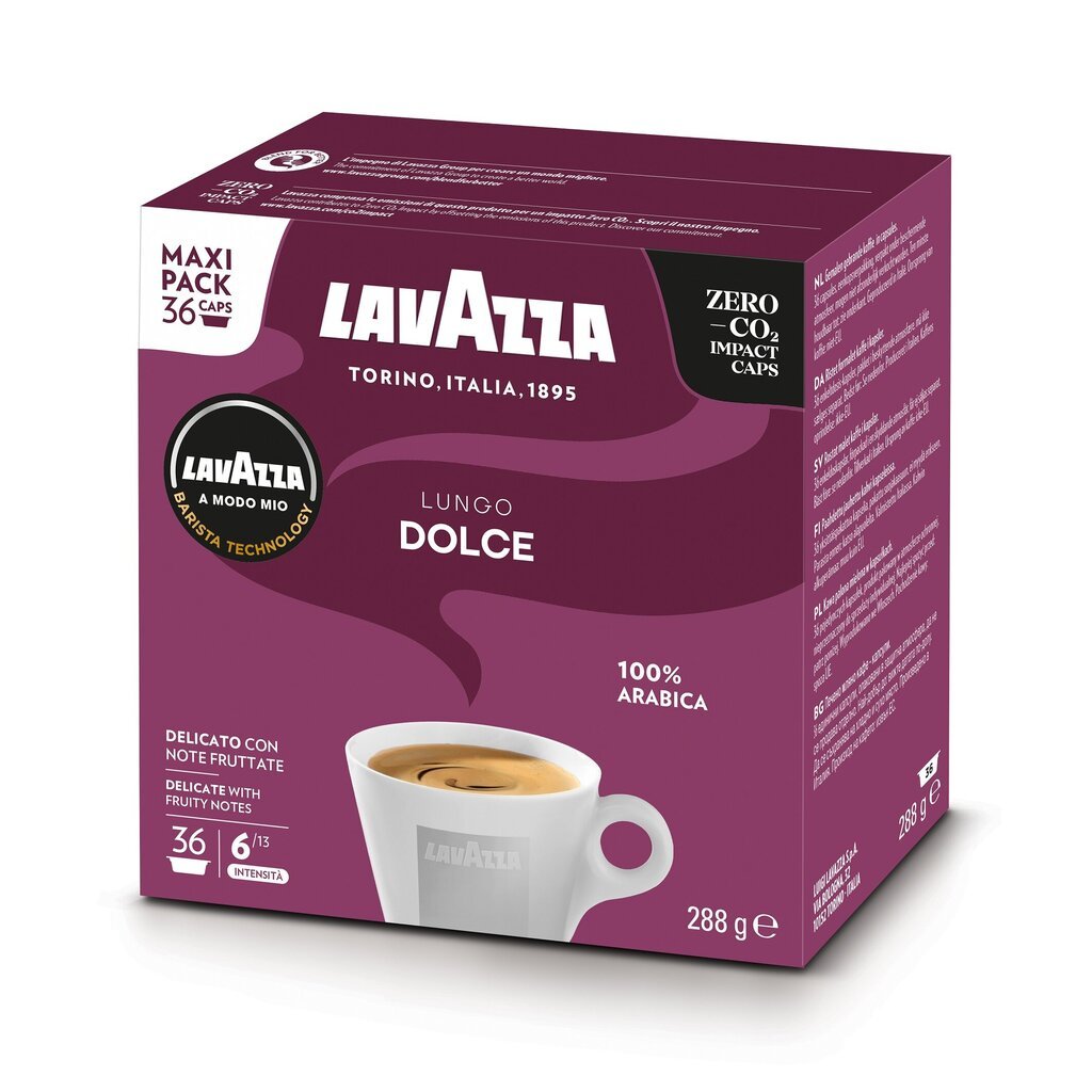 Kavos kapsulės Lavazza A Modo Mio Lungo Dolce, 288g, 36 vnt. kaina ir informacija | Kava, kakava | pigu.lt