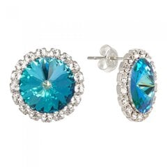 Auskarai moterims DiamondSky Clarice X (Bermuda Blue) su Preciosa kristalais DS02A506 kaina ir informacija | Auskarai | pigu.lt