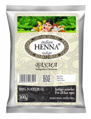 Plaukų dažai Indian Henna Indigo Basma, 100 g kaina ir informacija | Plaukų dažai | pigu.lt