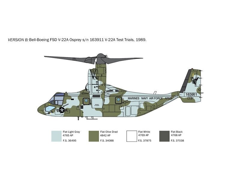 Konstruktorius Italeri V-22 A Osprey, 1/72, 1463 kaina ir informacija | Konstruktoriai ir kaladėlės | pigu.lt