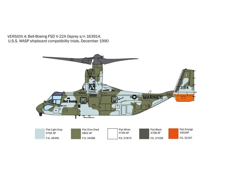 Konstruktorius Italeri V-22 A Osprey, 1/72, 1463 kaina ir informacija | Konstruktoriai ir kaladėlės | pigu.lt