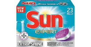 Sun All-in-1 indų plovimo tabletės Extra Shine, 23 vnt. kaina ir informacija | Indų plovimo priemonės | pigu.lt