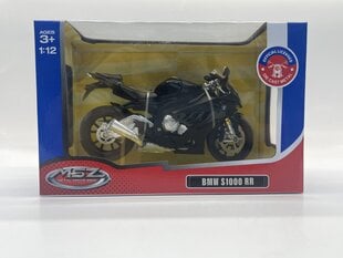 Игрушечный мотоцикл МСЗ БМВ, 1:12, черный цена и информация | Игрушки для мальчиков | pigu.lt