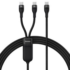 Baseus USB-кабель 2-в-1 Baseus Flash Series USB-C на USB-C 100 Вт, 1,5 м (черный цена и информация | Кабели и провода | pigu.lt