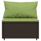 Sodo komplektas vidaXL, 3 dalių, rudas/žalias kaina ir informacija | Lauko kėdės, foteliai, pufai | pigu.lt
