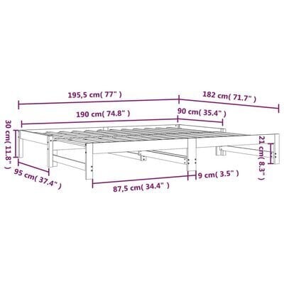 Lova vidaXL 90x190 cm, balta kaina ir informacija | Lovos | pigu.lt