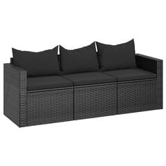 Sodo sofa vidaXL, juoda цена и информация | Садовые стулья, кресла, пуфы | pigu.lt