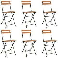 Sulankstomos kėdės, rudos, 6 vnt. цена и информация |  Садовые стулья, кресла, пуфы | pigu.lt