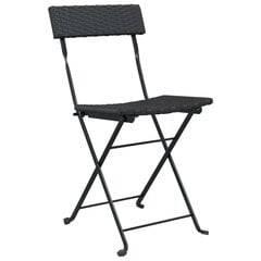 Sulankstomos kėdės, juodos, 4 vnt. kaina ir informacija | Lauko kėdės, foteliai, pufai | pigu.lt
