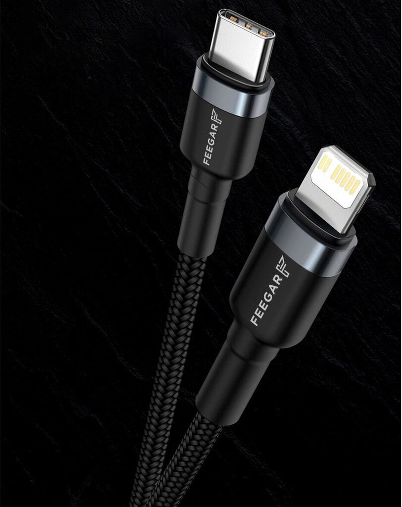 Laidas Feegar kabelis USB-C Lightning PD 20W Nylon, skirtas iPad iPhone 14 13 Pro 12 11 10 X 8 7 цена и информация | Laidai telefonams | pigu.lt