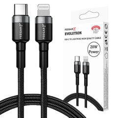 Кабель Feegar Cable USB-C Lightning PD 20 Вт нейлон для iPad iPhone 14 13 Pro 12 11 10 X 8 7 цена и информация | Кабели для телефонов | pigu.lt