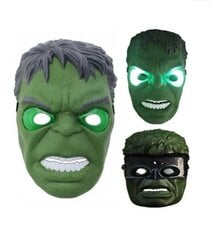 Маска Hulk Avengers со светодиодной подсветкой, зеленая цена и информация | Карнавальные костюмы | pigu.lt